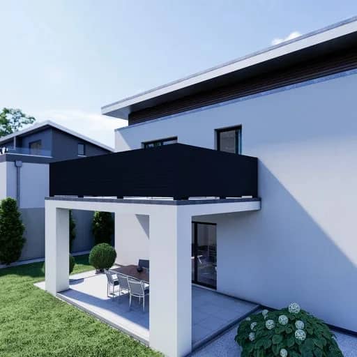 Visualisierung von Aluminium-Sichtschutzelementen