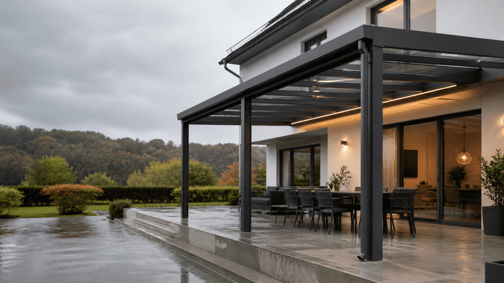 Visualisierung eines Aluminium-Terrassendachs im Raum Kusel